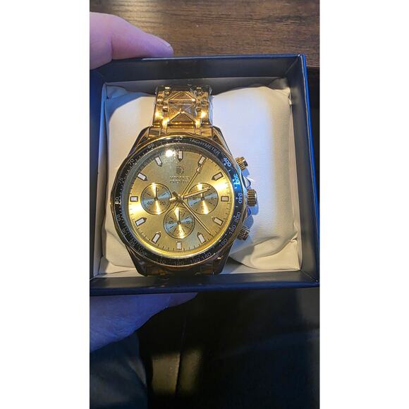 Montrs Prestige Mens 44mm watch Gold/Gold - Picture 3 of 6